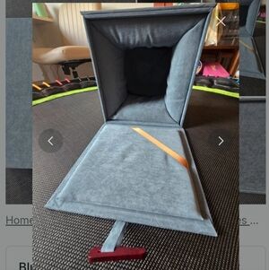 Blue suede fabric wooden storage boxNew without tags·Suede·